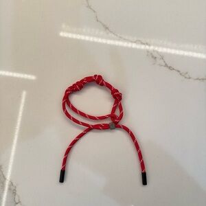 NWT Red Rope Bracelet with M Initial Accent